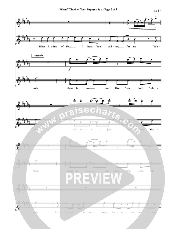 When I Think Of You Soprano Sax (Michael W. Smith)