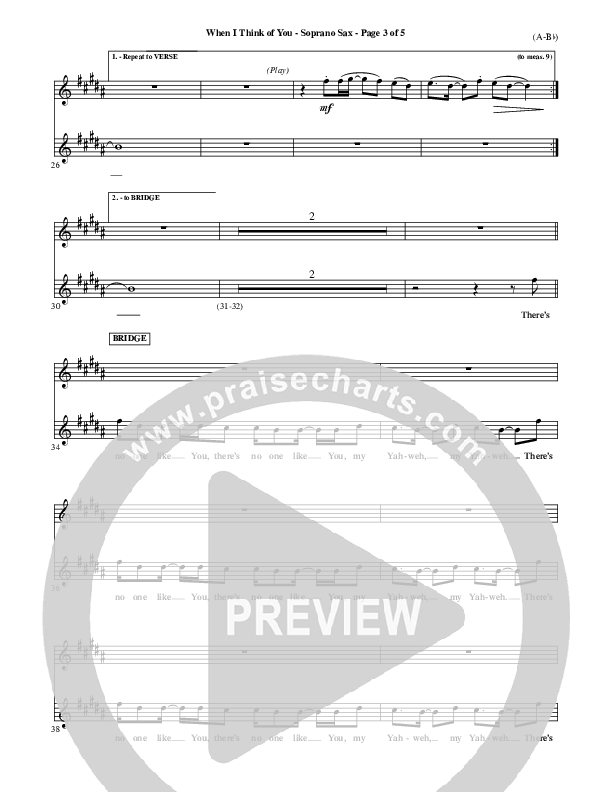 When I Think Of You Soprano Sax (Michael W. Smith)