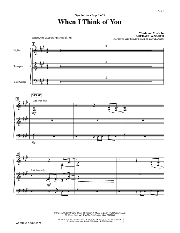 When I Think Of You Synth (Michael W. Smith)