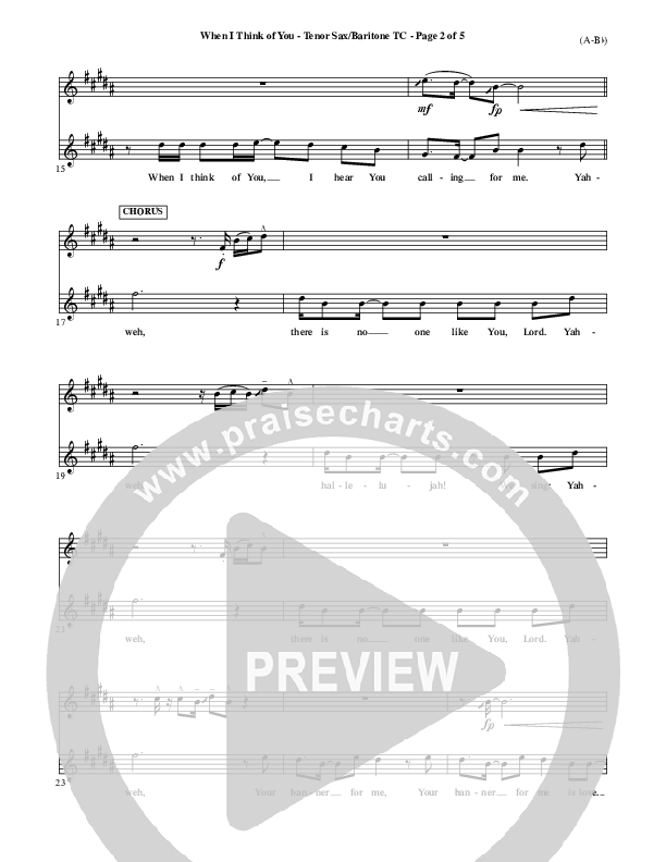 When I Think Of You Tenor Sax/Baritone T.C. (Michael W. Smith)