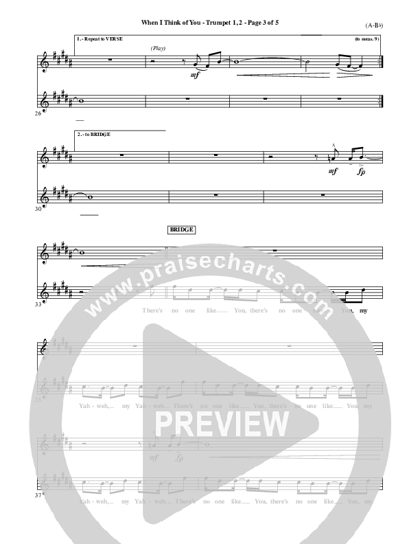 When I Think Of You Trumpet 1,2 (Michael W. Smith)