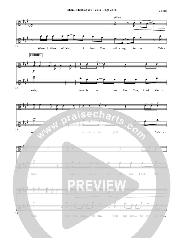 When I Think Of You Viola (Michael W. Smith)