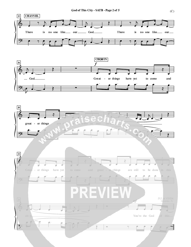 God Of This City Choir Sheet (SATB) (Passion)