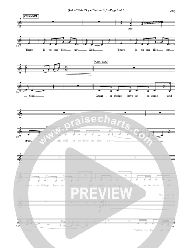 God Of This City Clarinet 1/2 (Passion)