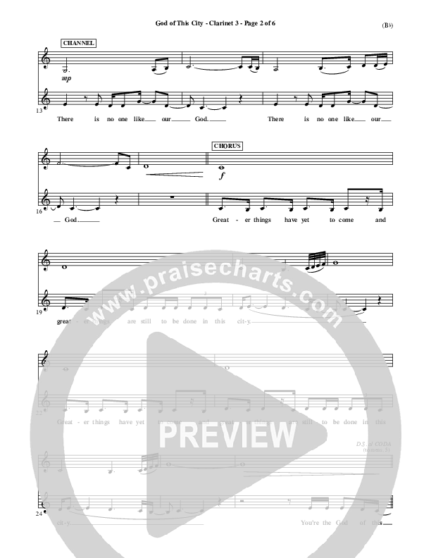 God Of This City Clarinet 3 (Passion)