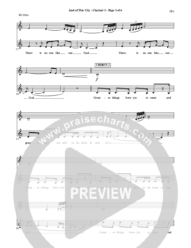 God Of This City Clarinet 3 (Passion)