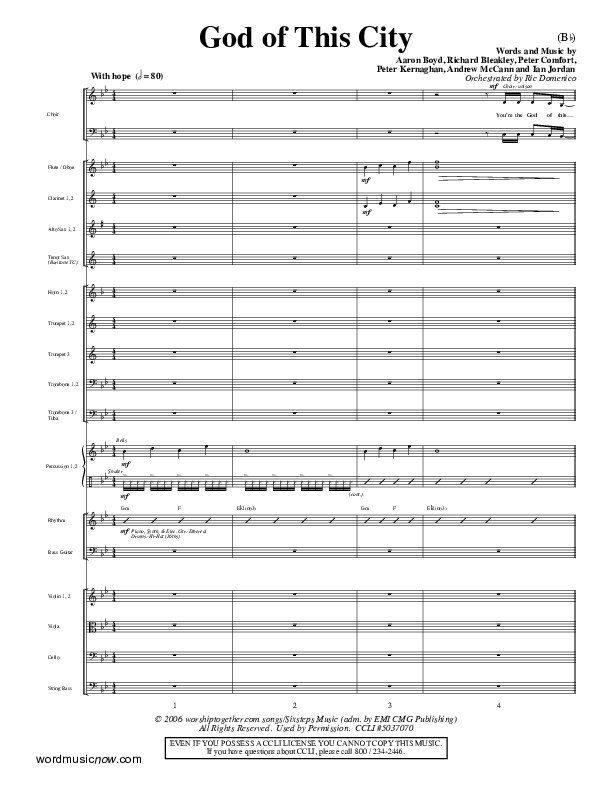 God Of This City Conductor's Score (Passion)