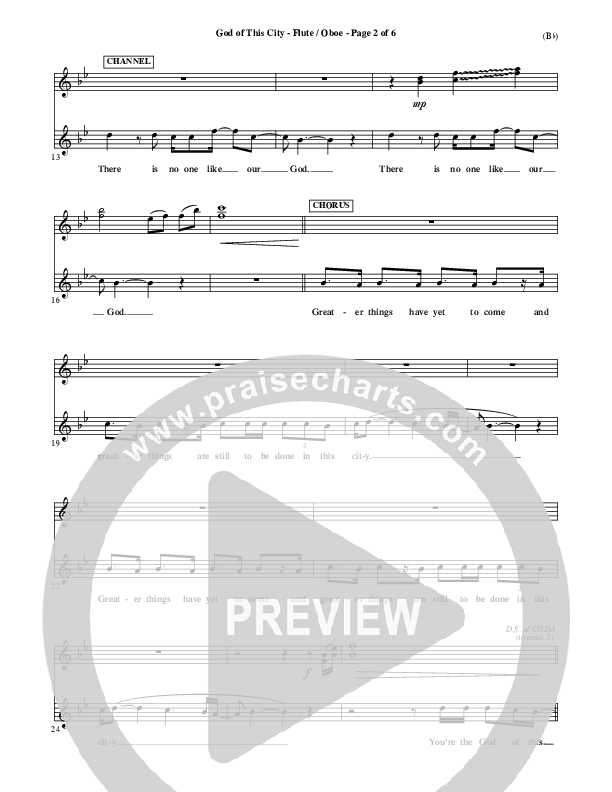 God Of This City Flute/Oboe (Passion)