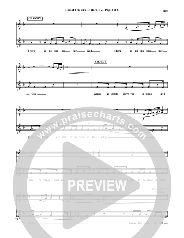 God Of This City French Horn 1/2 (Passion)