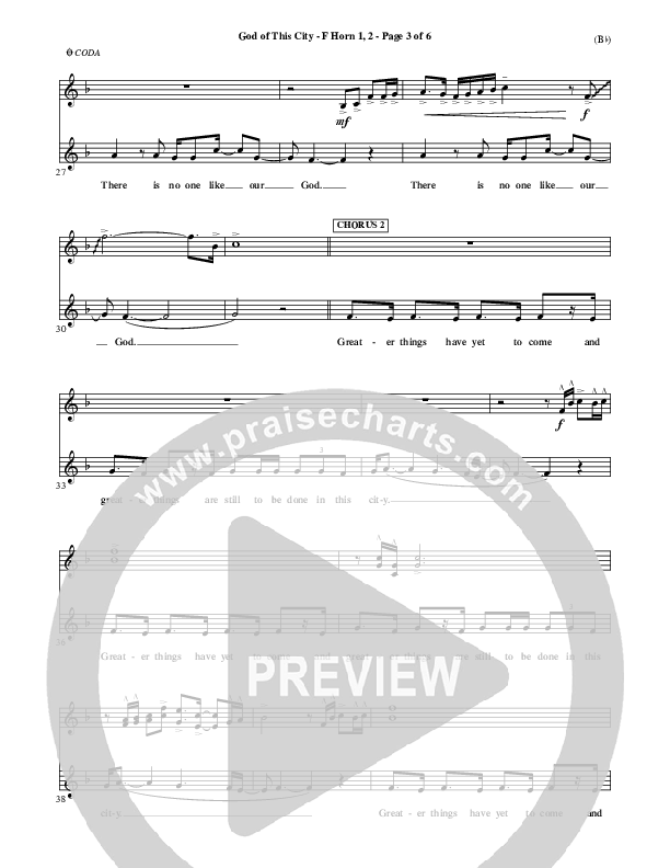 God Of This City French Horn 1/2 (Passion)