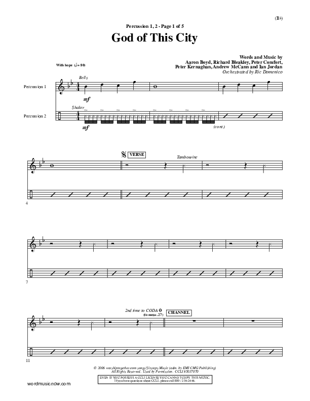 God Of This City Percussion 1/2 (Passion)