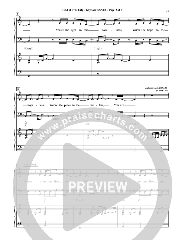 God Of This City Piano/Vocal (SAT) (Passion)