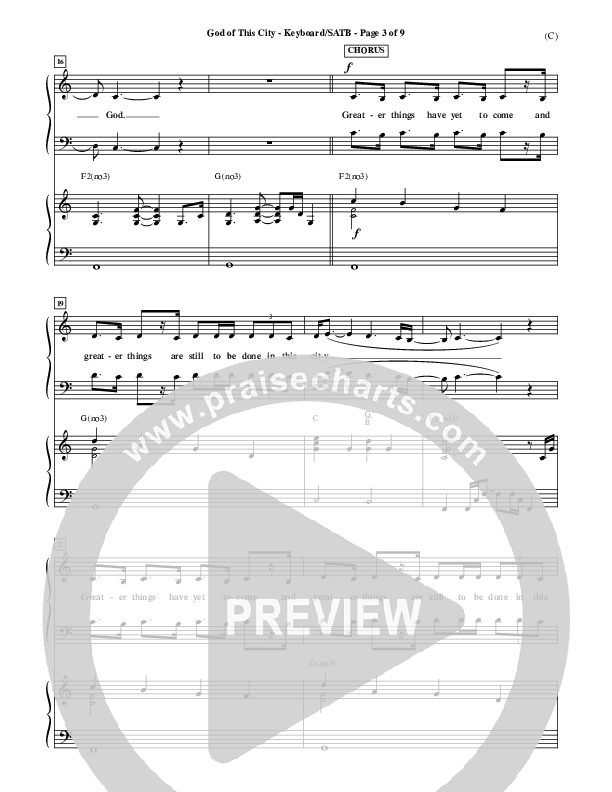 God Of This City Piano/Vocal (SAT) (Passion)