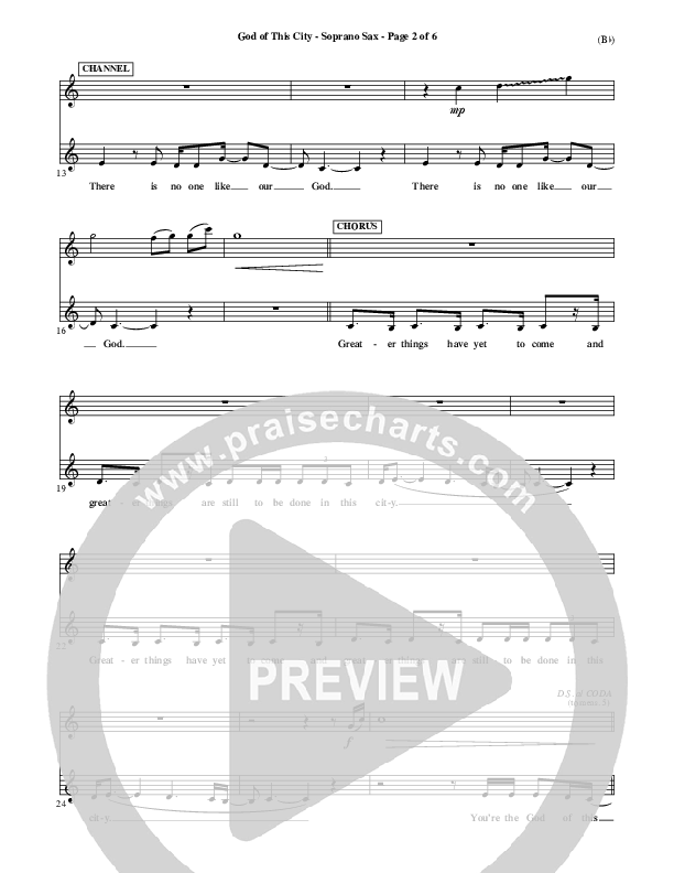 God Of This City Soprano Sax (Passion)