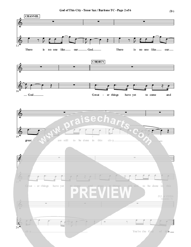 God Of This City Tenor Sax/Baritone T.C. (Passion)