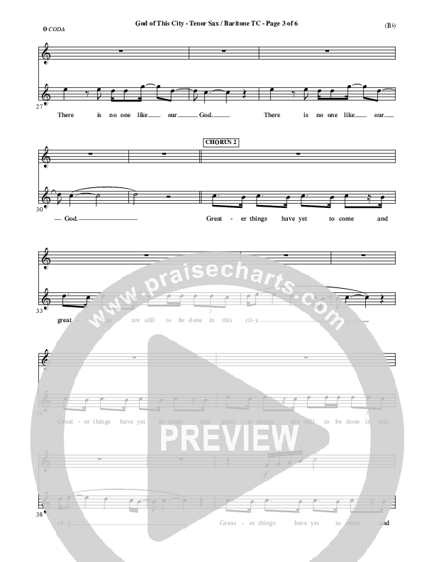 God Of This City Tenor Sax/Baritone T.C. (Passion)