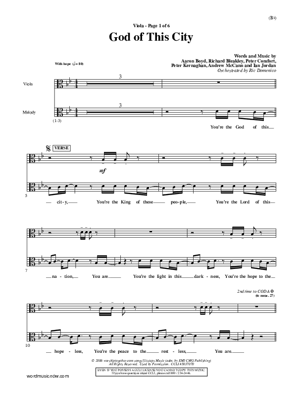 God Of This City Viola (Passion)