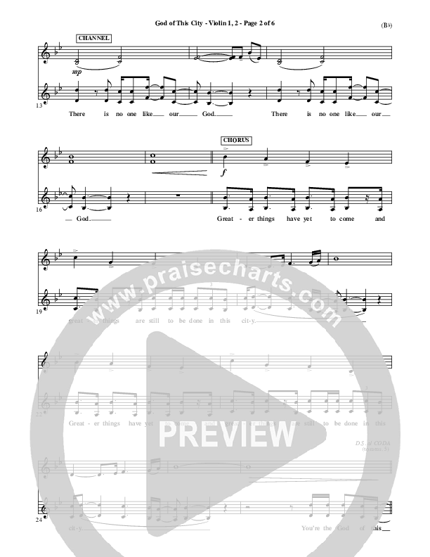 God Of This City Violin 1/2 (Passion)