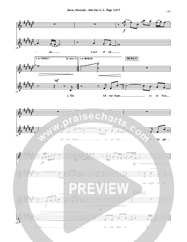 Jesus Messiah Alto Sax 1/2 (Chris Tomlin)