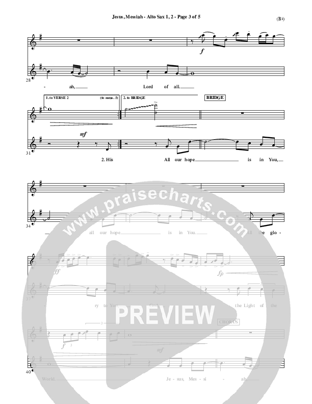 Jesus Messiah Alto Sax (Chris Tomlin)