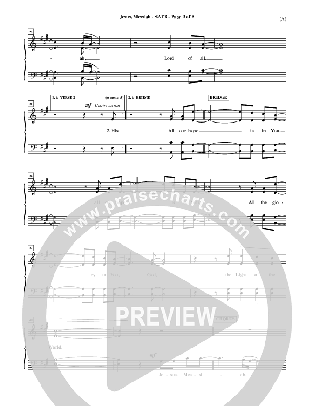 Jesus Messiah Choir Vocals (SATB) (Chris Tomlin)