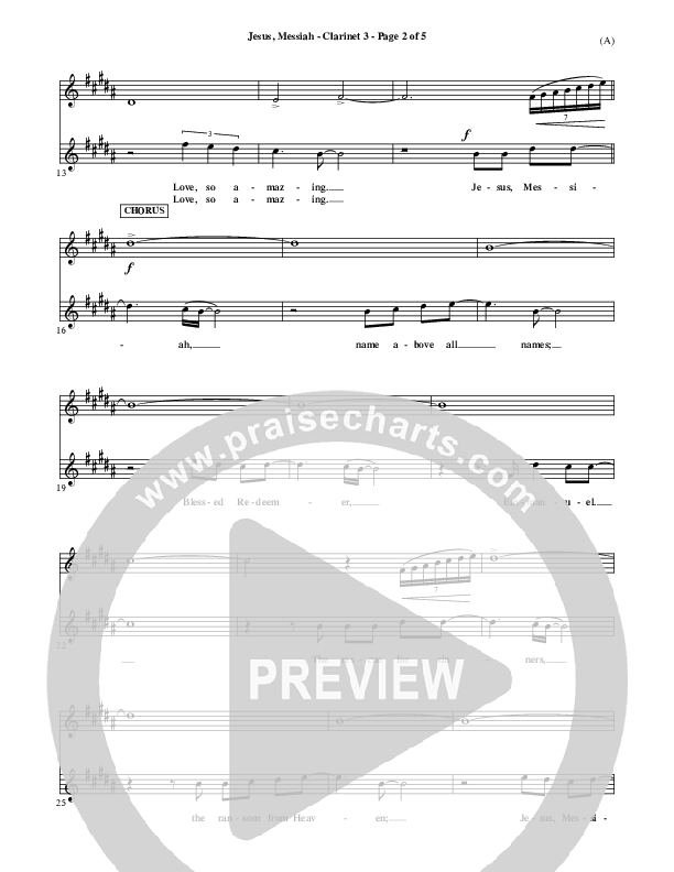 Jesus Messiah Clarinet 3 (Chris Tomlin)