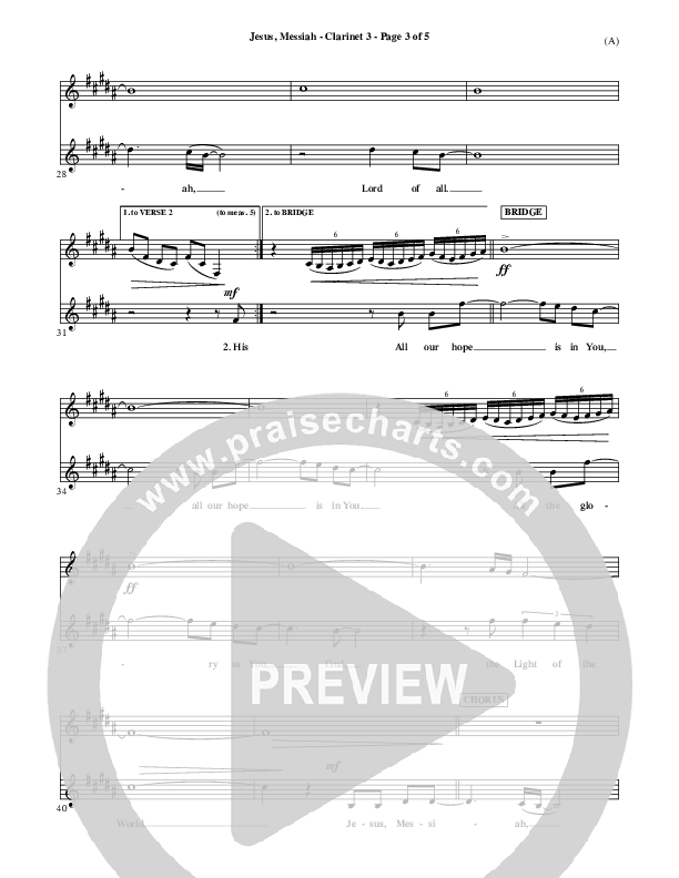 Jesus Messiah Clarinet 3 (Chris Tomlin)