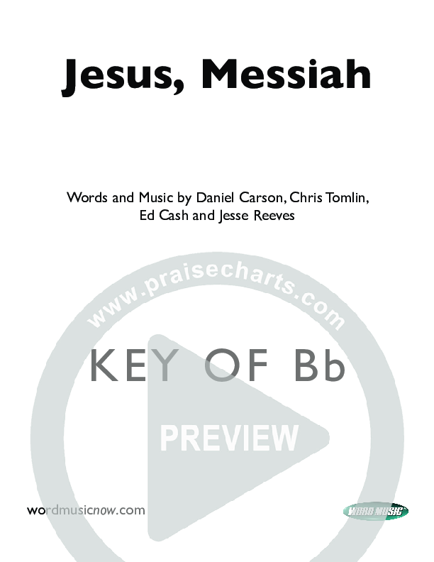 Jesus Messiah Cover Sheet (Chris Tomlin)