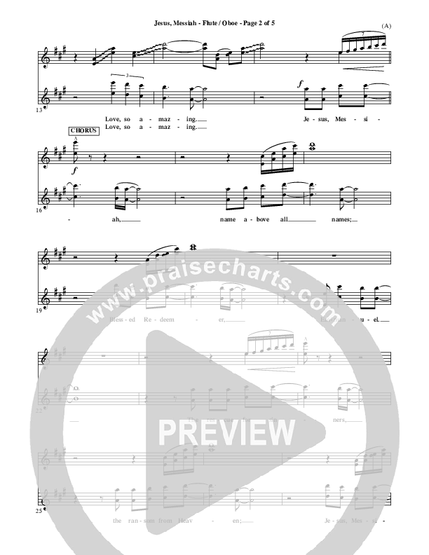 Jesus Messiah Flute/Oboe (Chris Tomlin)