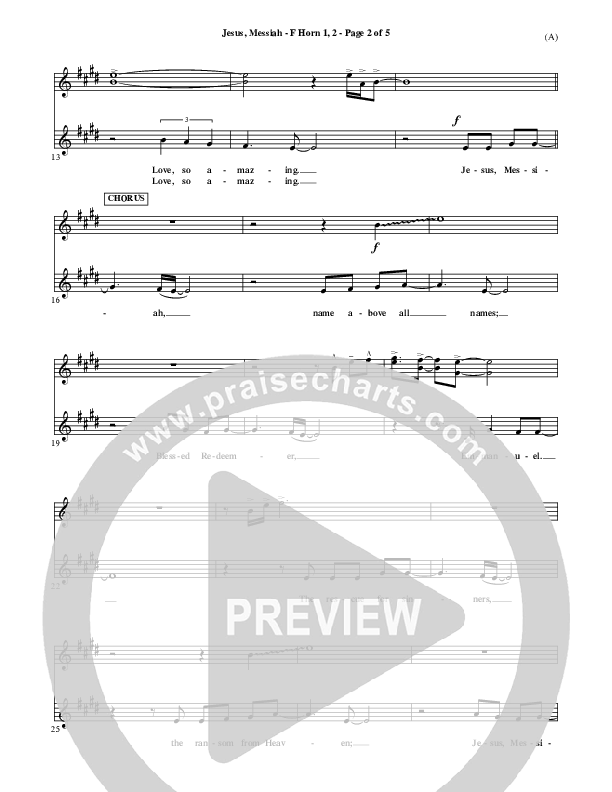 Jesus Messiah French Horn 1/2 (Chris Tomlin)