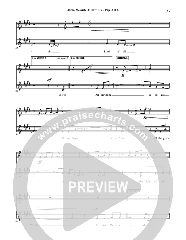 Jesus Messiah French Horn 1/2 (Chris Tomlin)