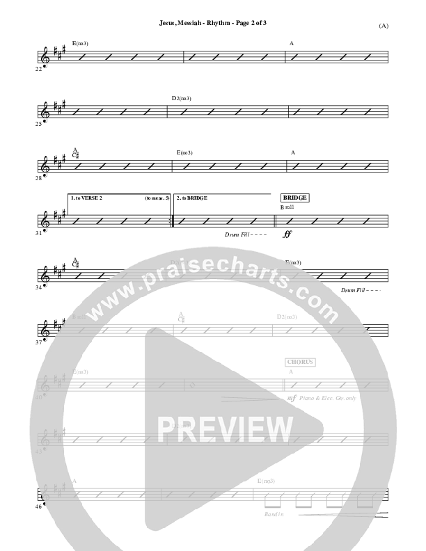 Jesus Messiah Rhythm Chart (Chris Tomlin)