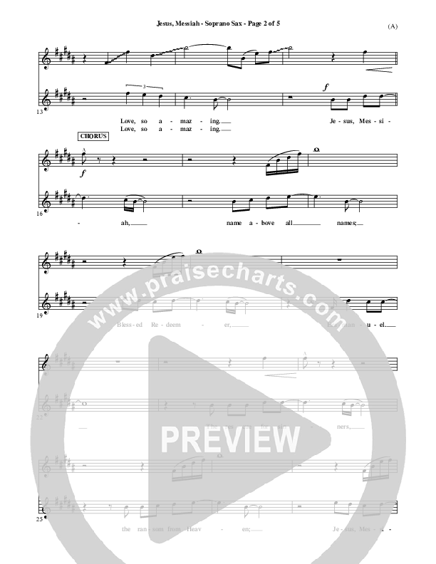 Jesus Messiah Soprano Sax (Chris Tomlin)