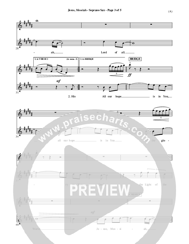 Jesus Messiah Soprano Sax (Chris Tomlin)