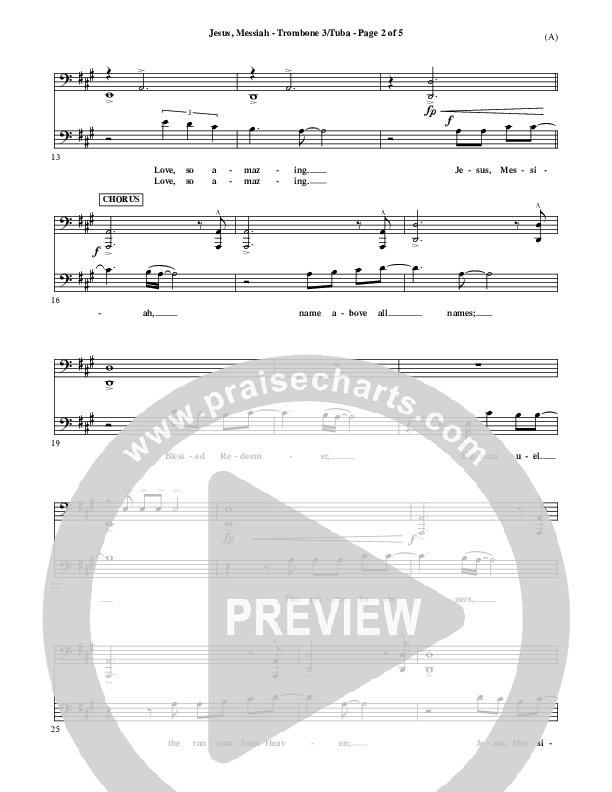 Jesus Messiah Trombone 3/Tuba (Chris Tomlin)