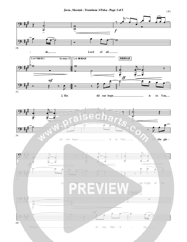 Jesus Messiah Trombone 3/Tuba (Chris Tomlin)