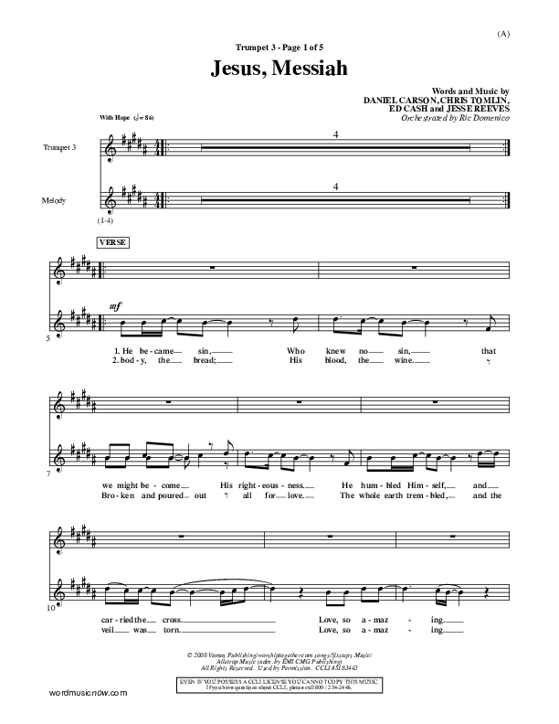 Jesus Messiah Trumpet 3 (Chris Tomlin)