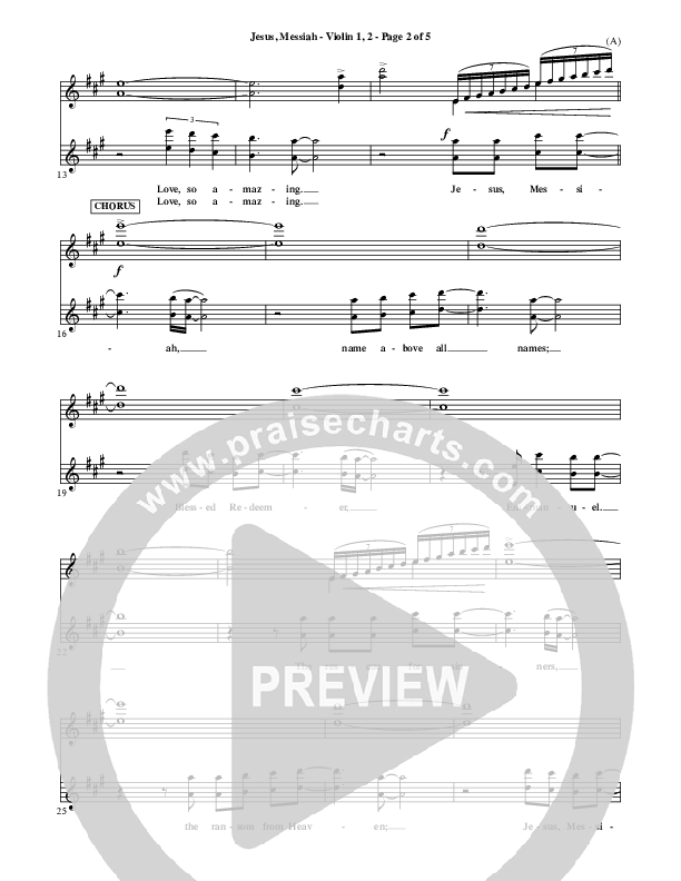 Jesus Messiah Violin 1/2 (Chris Tomlin)