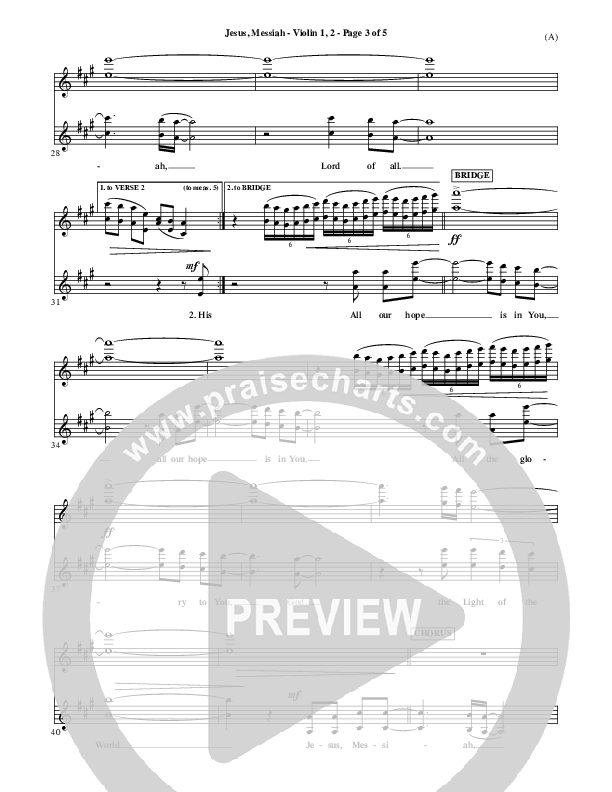 Jesus Messiah Violin 1/2 (Chris Tomlin)