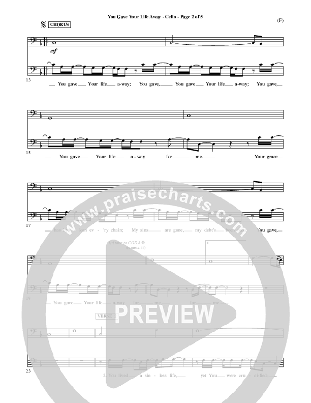 You Gave Your Life Away Cello (Kathryn Scott)