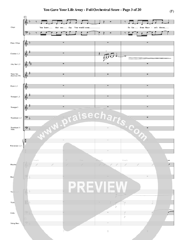 You Gave Your Life Away Conductor's Score (Kathryn Scott)