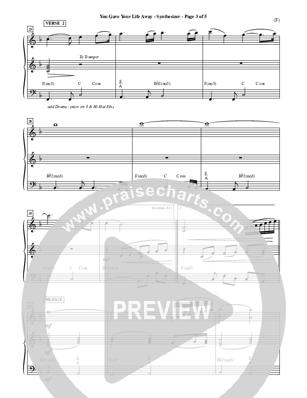 You Gave Your Life Away Synth (Kathryn Scott)