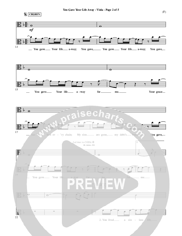 You Gave Your Life Away Viola (Kathryn Scott)