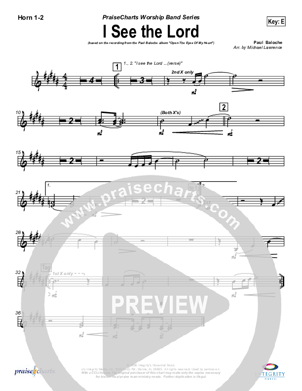 I See The Lord French Horn 1/2 (Paul Baloche)