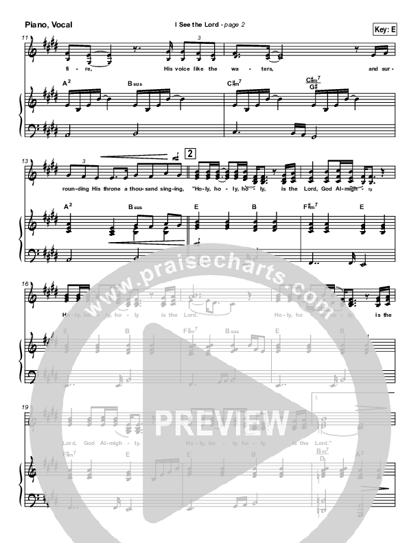 I See The Lord Piano/Vocal & Lead (Paul Baloche)