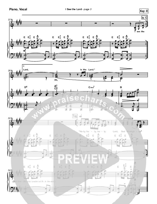 I See The Lord Piano/Vocal & Lead (Paul Baloche)