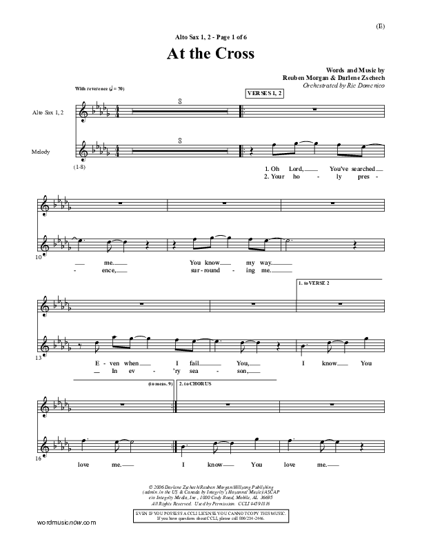 At The Cross Alto Sax 1/2 (Reuben Morgan)