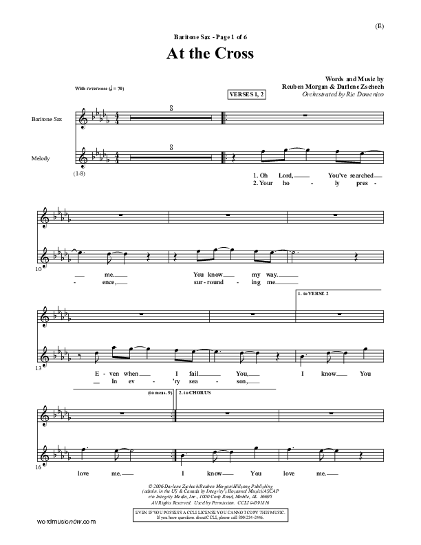 At The Cross Bari Sax (Reuben Morgan)