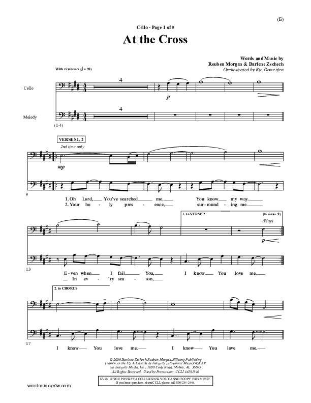 At The Cross Cello (Reuben Morgan)