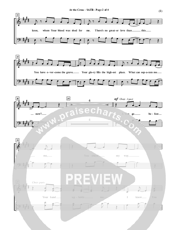 At The Cross Choir Sheet (SATB) (Reuben Morgan)